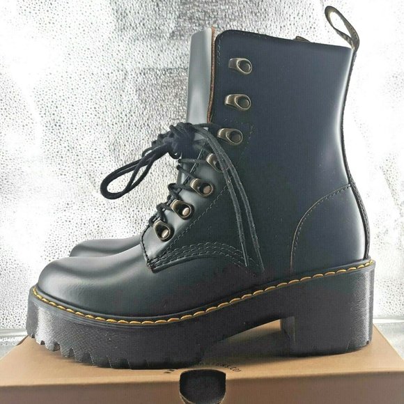 Dr. Martens Women's Leona Vintage Smooth Leather Heeled Boot - Picture 12 of 15